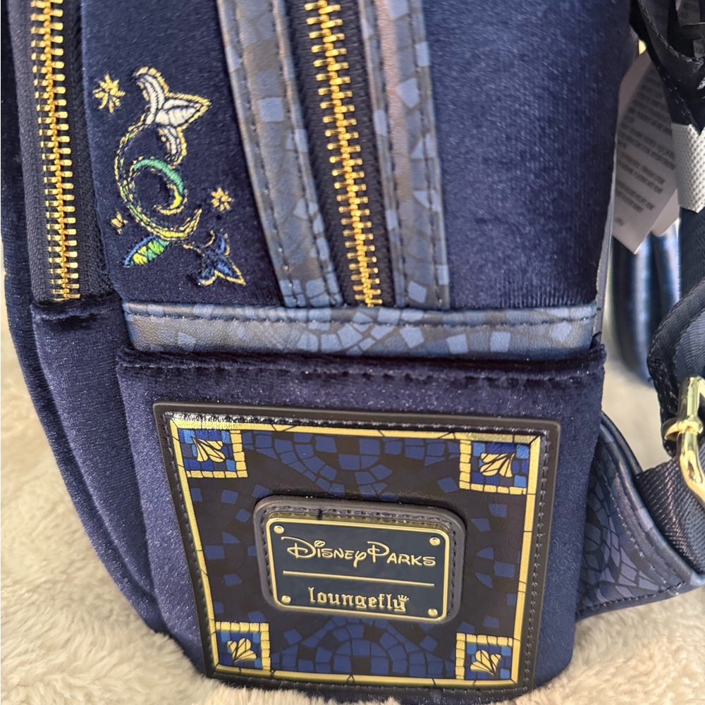 Club 33  Blue Velvet Luxury Disney Loungefly Backpack Brand New with Tags 🪄 - Picture 14 of 14